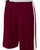 N5284 A4 Adult Reversible Moisture Management 10"  MAROON/ WHITE
