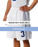 N5285 A4 Moisture Management Game Short White/Royal