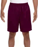 N5293 A4 Adult Lined Tricot Mesh Shorts MAROON