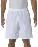 N5296 A4 Adult Lined Tricot Mesh Shorts WHITE