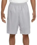 N5296 A4 Adult Lined Tricot Mesh Shorts SILVER
