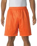 N5296 A4 Adult Lined Tricot Mesh Shorts ATHLETIC ORANGE