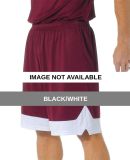 N5321 A4 Adult 9" Color Block Performance Short Black/White