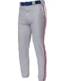 N6178 A4 Adult Pro Style Elastic Bottom Baseball P GREY/ SCARLET