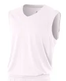 NB2340 A4 Youth Moisture Management V-neck Muscle WHITE