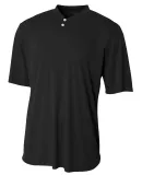 NB3143 A4 Youth Tek 2-Button Henley BLACK