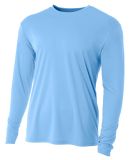 NB3165 A4 Youth Cooling Performance Long Sleeve Cr in Light blue