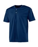 NB4130 A4 Youth 2-Button Mesh Henley Navy