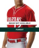 NB4183 A4 Youth 2-Button Stretch Mesh Baseball Top Forest