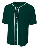 NB4184 A4 Youth Short Sleeve Full Button Baseball  in Forest green