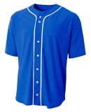 NB4184 A4 Youth Short Sleeve Full Button Baseball  in Royal