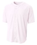 NB4184 A4 Youth Short Sleeve Full Button Baseball  in White