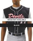 NB4185 A4 Youth Sleeveless Full Button Baseball To Black