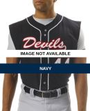 NB4185 A4 Youth Sleeveless Full Button Baseball To Navy