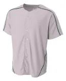 NB4214 A4 Youth Warp Knit Baseball Jersey Grey/Forest