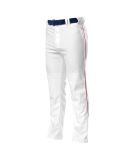 NB6162 A4 Youth Pro Style Open Bottom Baggy Cut Ba in White/ scarlet