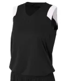 NW2340 A4 Moisture Management V-neck Muscle BLACK/ WHITE