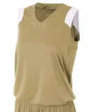 NW2340 A4 Moisture Management V-neck Muscle VEGAS GOLD/ WHT