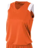 NW2340 A4 Moisture Management V-neck Muscle ORANGE/ WHITE