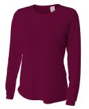 NW3002 A4 Women's Long Sleeve Cooling Performance  in Maroon