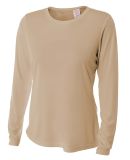 NW3002 A4 Women's Long Sleeve Cooling Performance  in Sand