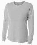 NW3002 A4 Women's Long Sleeve Cooling Performance  in Silver