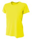 NW3201 A4 Women's Cooling Performance Crew T-Shirt in Safety yellow