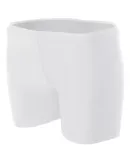 NW5313 A4 Women's 4" Compression Short WHITE