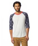 Alternative Apparel 2089e1 Eco-Jersey Baseball T-S in Eco ivory/ stars