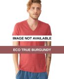 Alternative Apparel 1933 Eco Jersey Stripe V-Neck  Eco True Burgundy