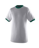 710 Augusta Sportswear Ringer T-Shirt in Athletic heather/ dark green