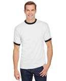 710 Augusta Sportswear Ringer T-Shirt in White/ black