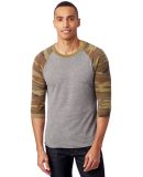 Alternative Apparel AA2089 Mens Baseball Tee in Eco grey/ camo