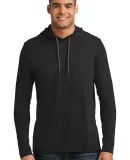 Anvil 987 by Gildan Long-Sleeve Hooded T-Shirt in Black/ dark grey