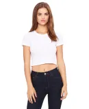 BELLA 6681 Womens Poly-Cotton Crop Top WHITE