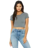 BELLA 6681 Womens Poly-Cotton Crop Top DEEP HEATHER