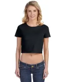 BELLA 6681 Womens Poly-Cotton Crop Top BLACK