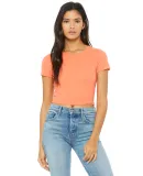 BELLA 6681 Womens Poly-Cotton Crop Top CORAL