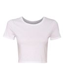 BELLA 6681 Womens Poly-Cotton Crop Top in White