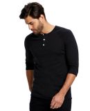 US Blanks US7779 Raglan Henley in Black