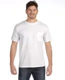 783 Anvil Adult Midweight Cotton Pocket Tee in White