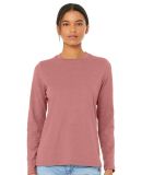 BELLA 6500 Womens Long Sleeve T-shirt in Heather mauve