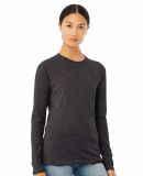 BELLA 6500 Womens Long Sleeve T-shirt in Dark gry heather