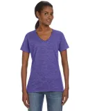 88VL Anvil - Missy Fit Ringspun V-Neck T-Shirt in Heather purple