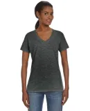 88VL Anvil - Missy Fit Ringspun V-Neck T-Shirt in Heather dk grey