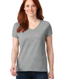 88VL Anvil - Missy Fit Ringspun V-Neck T-Shirt in Heather grey