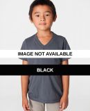 2156 American Apparel Kids Fine Jersey V-Neck T-Sh Black