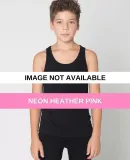 BB208 American Apparel Youth Poly-Cotton Tank Neon Heather Pink