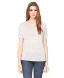 BELLA 8816 Womens Loose T-Shirt in White marble