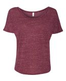 BELLA 8816 Womens Loose T-Shirt in Maroon marble
